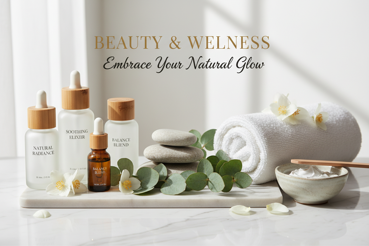 a banner for beauty and wellness products